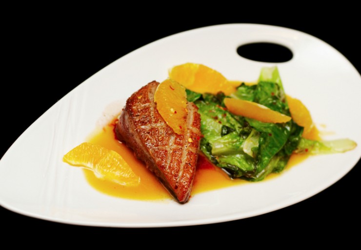 Roasted Duck Breast With Pak Choi And Oranges